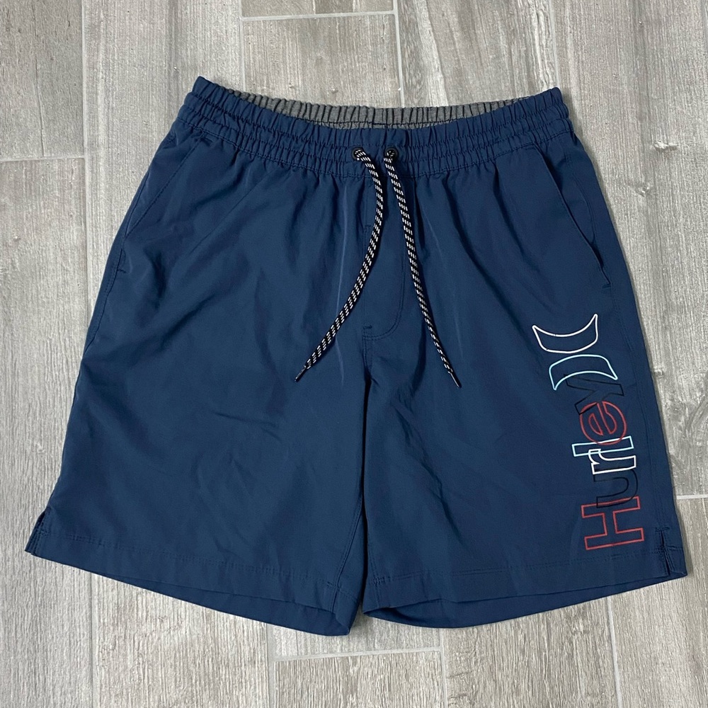 Hurley hybrid Board Shorts/short De Surf Blue Swim Trunks Mens L Pockets